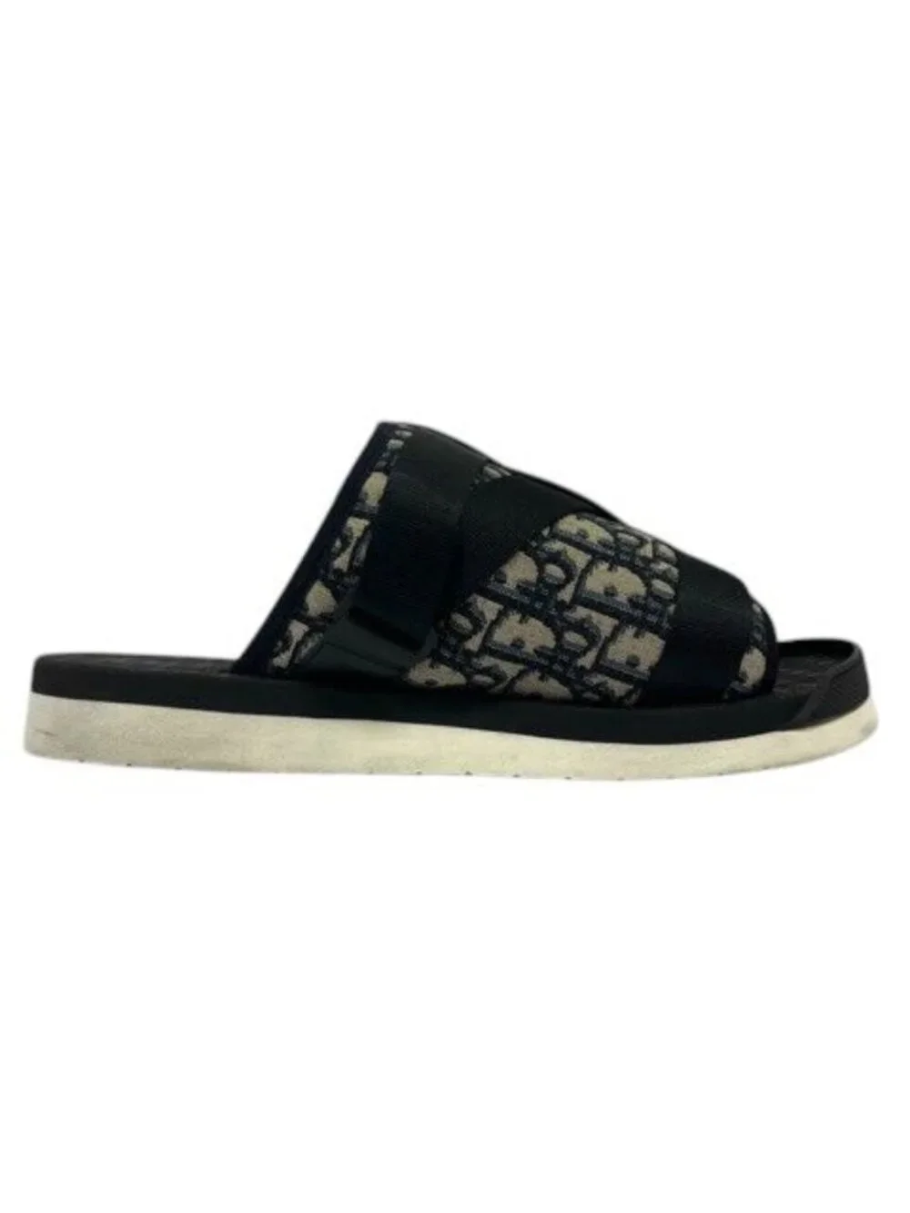 Dior Alpha Sandals Oblique Jacquard Logo 44 Navy Black